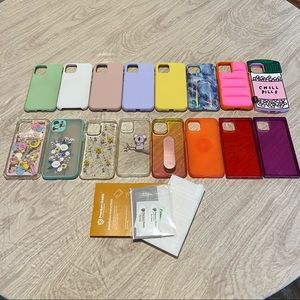 iPhone 11 Pro Cases & Glass screen protector lot of 16